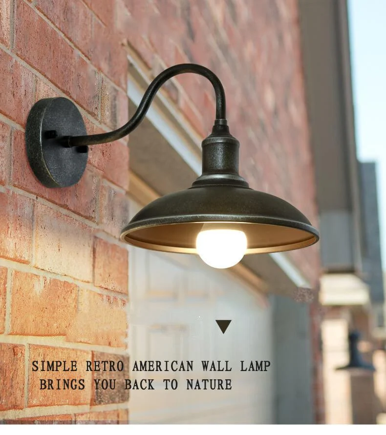 EisenGlow - Retro outdoor wall lamp with 1 iron dome light -  - #tag1#