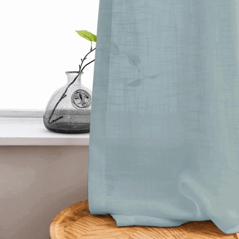 Ela - Semi-transparent Linen Curtains Soft Hood -  - #tag1#