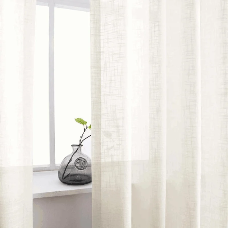 Ela - Semi-transparent Linen Curtains Soft Hood -  - #tag1#
