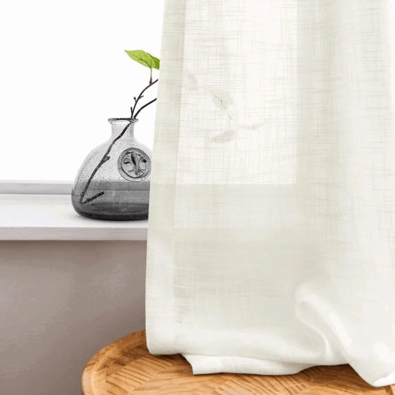 Ela - Semi-transparent Linen Curtains Soft Hood -  - #tag1#