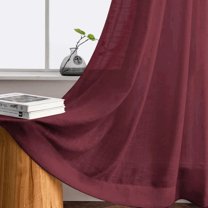Ela - Semi-transparent Linen Curtains Soft Hood -  - #tag1#
