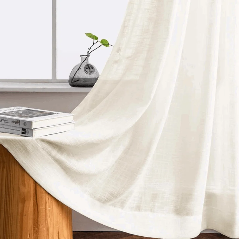 Ela - Semi-transparent Linen Curtains Soft Hood -  - #tag1#