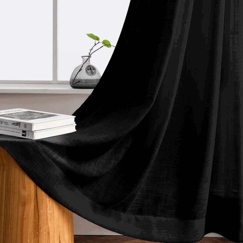 Ela - Semi-transparent Linen Curtains Soft Hood -  - #tag1#