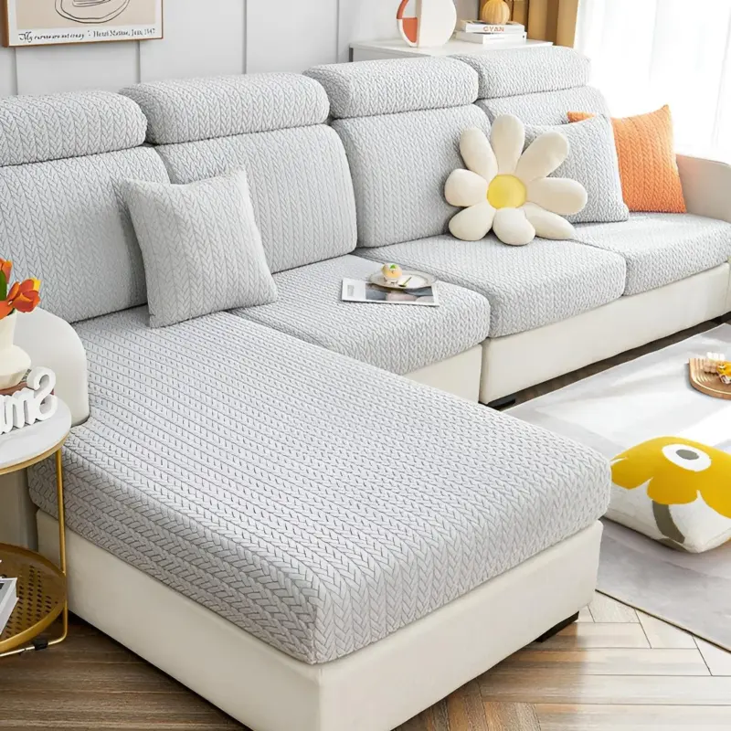 ElasticEase Sofa Cover stretchable Jacquard sofa cover tag1