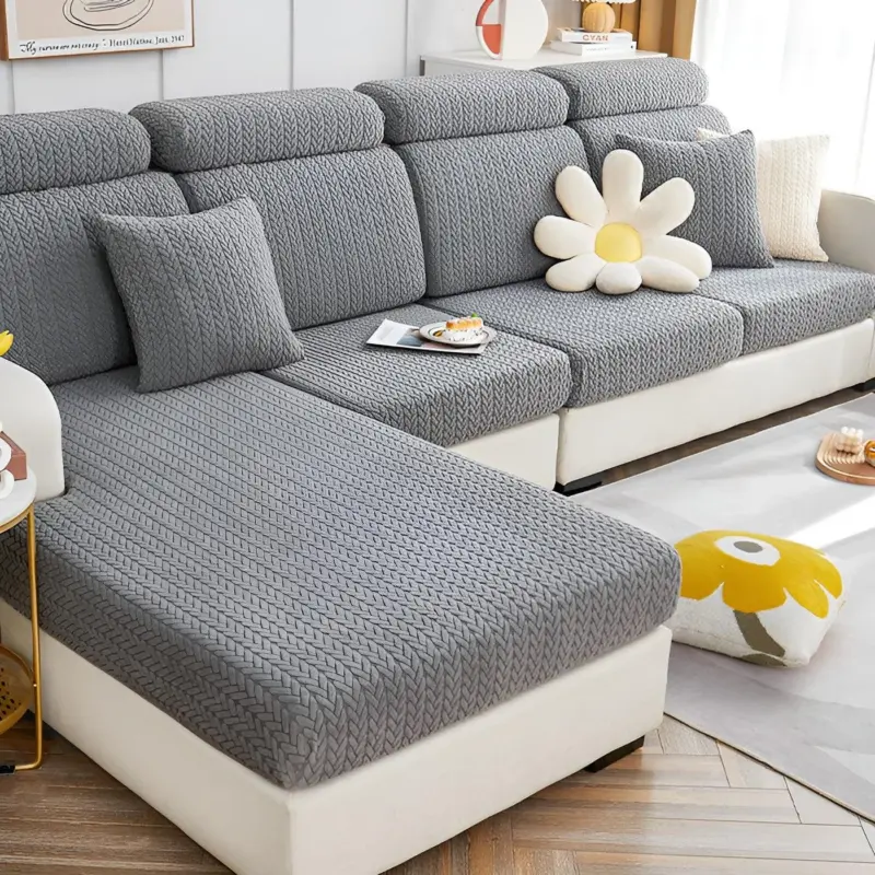 ElasticEase Sofa Cover stretchable Jacquard sofa cover tag1