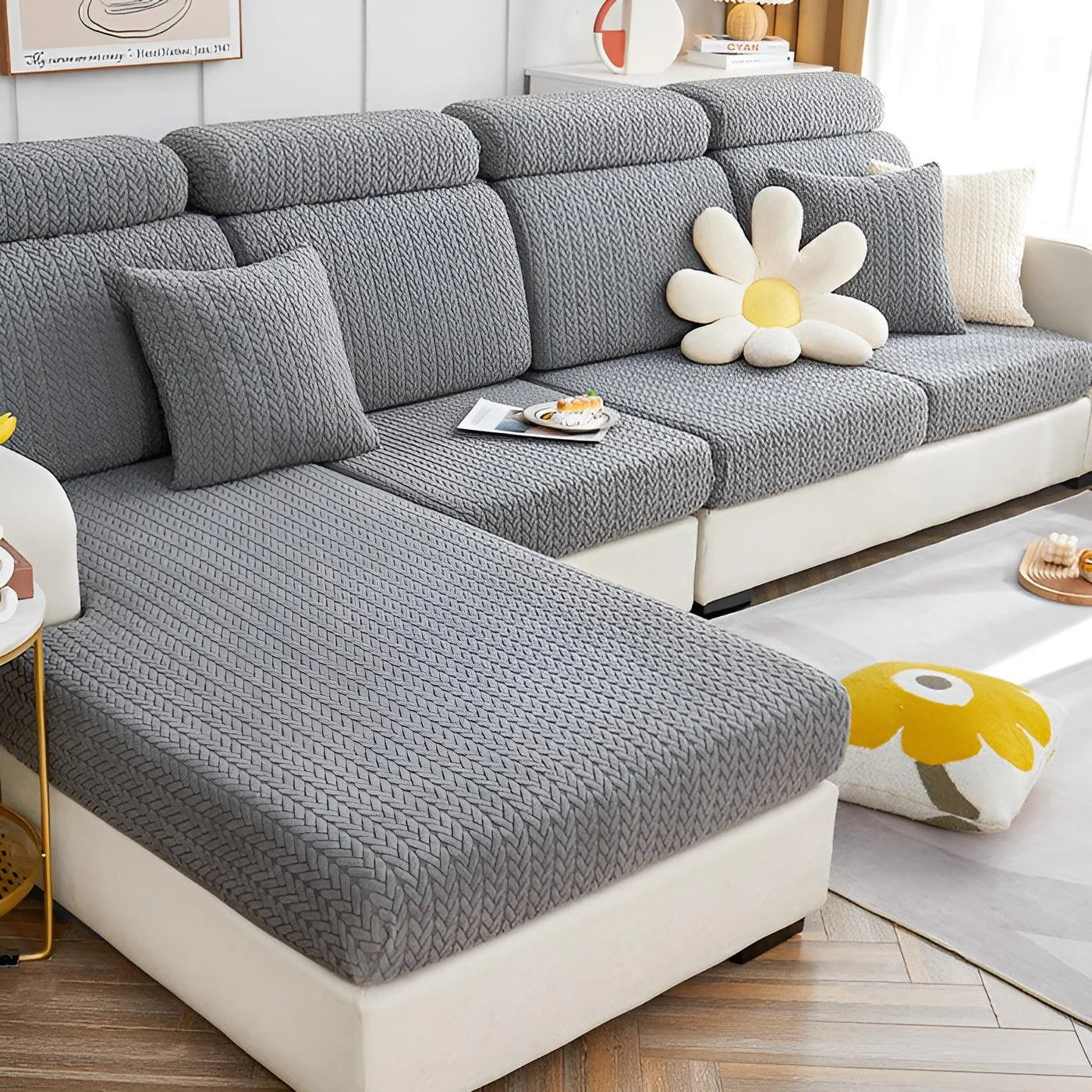 ElasticEase Sofa Cover - stretchable Jacquard sofa cover -  - #tag1#