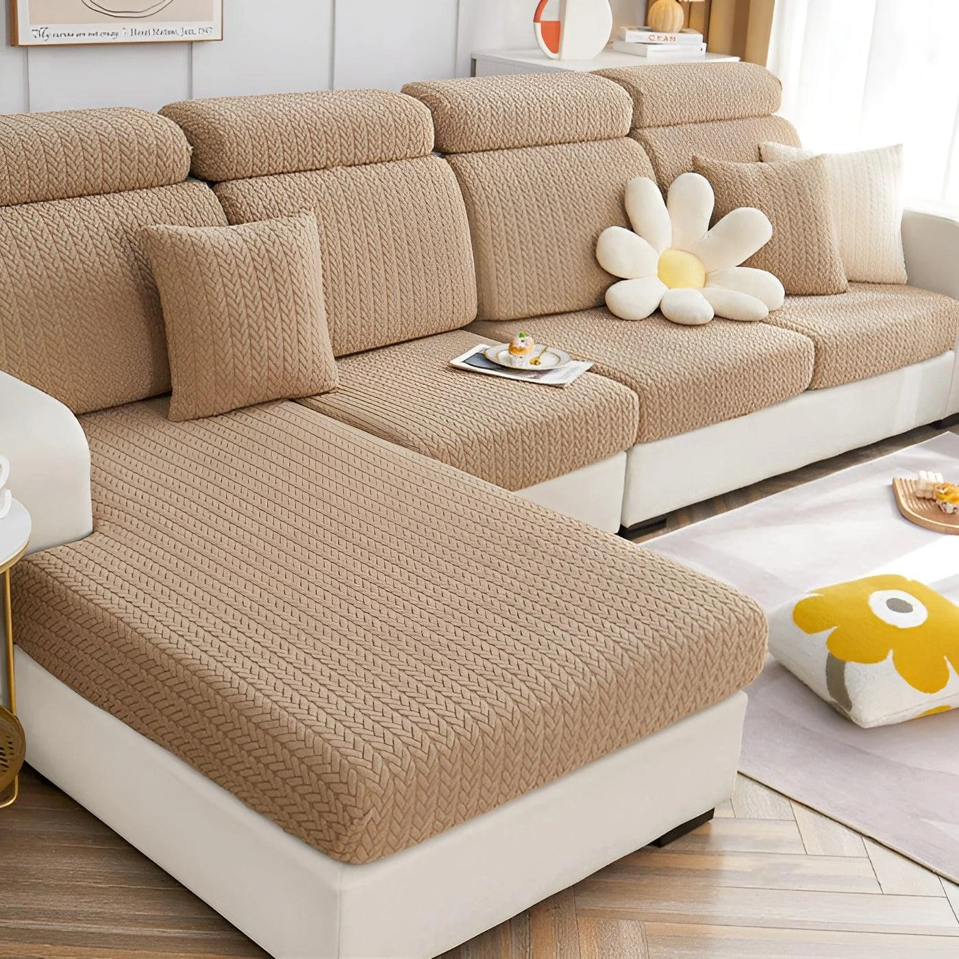 ElasticEase Sofa Cover - stretchable Jacquard sofa cover -  - #tag1#