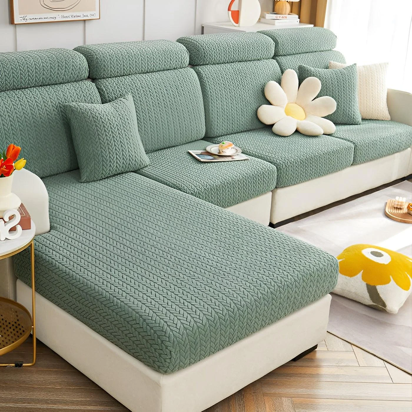 ElasticEase Sofa Cover - stretchable Jacquard sofa cover -  - #tag1#