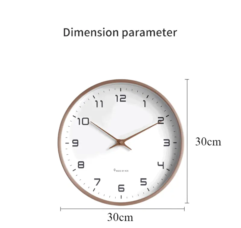 EleQuartz Clock Round Wall Clock Nordic Wood Wall Clock tag1