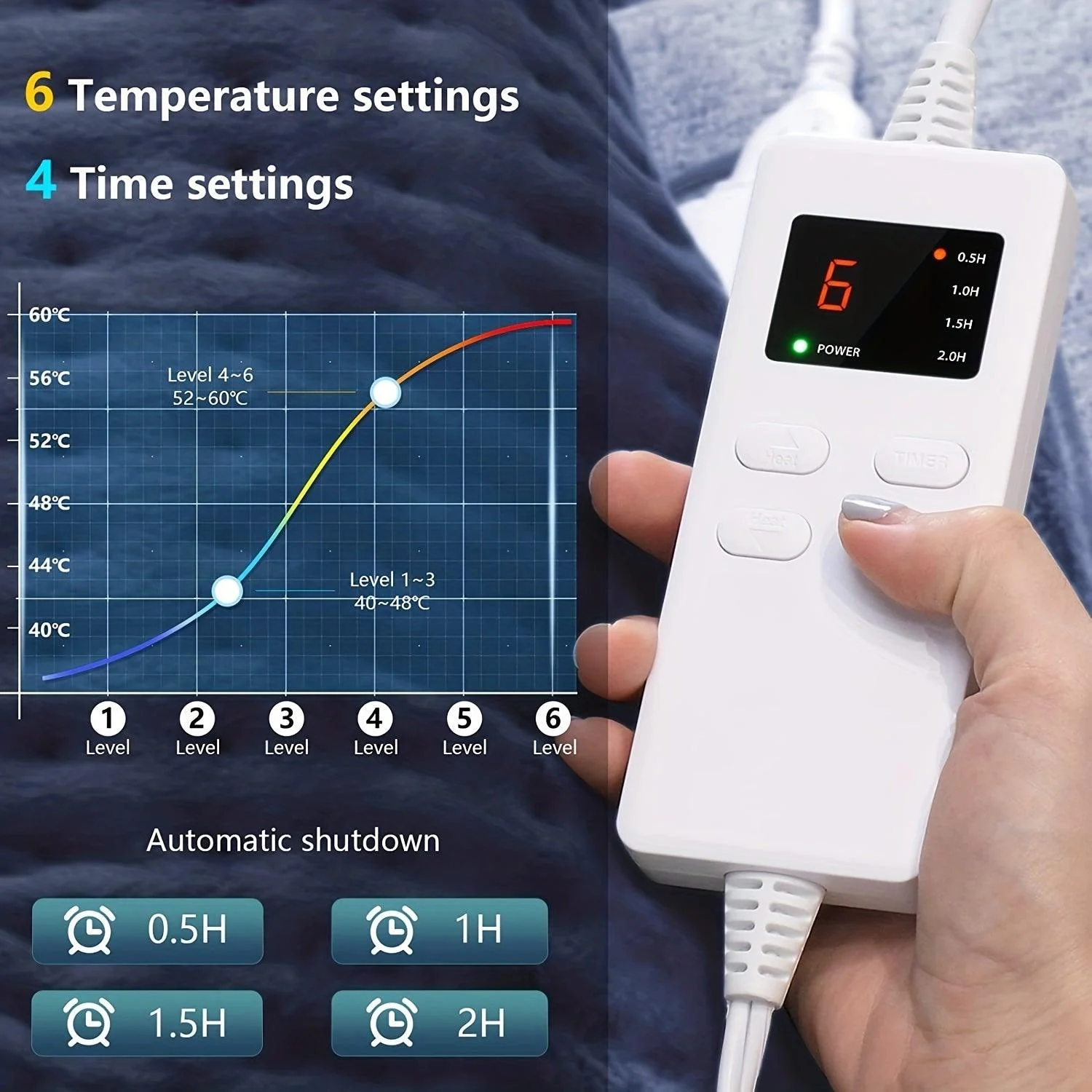 Electric Heating Pad Lumbar Heating Pad LED Display With 4 Timing  Settings models -  - #tag1#