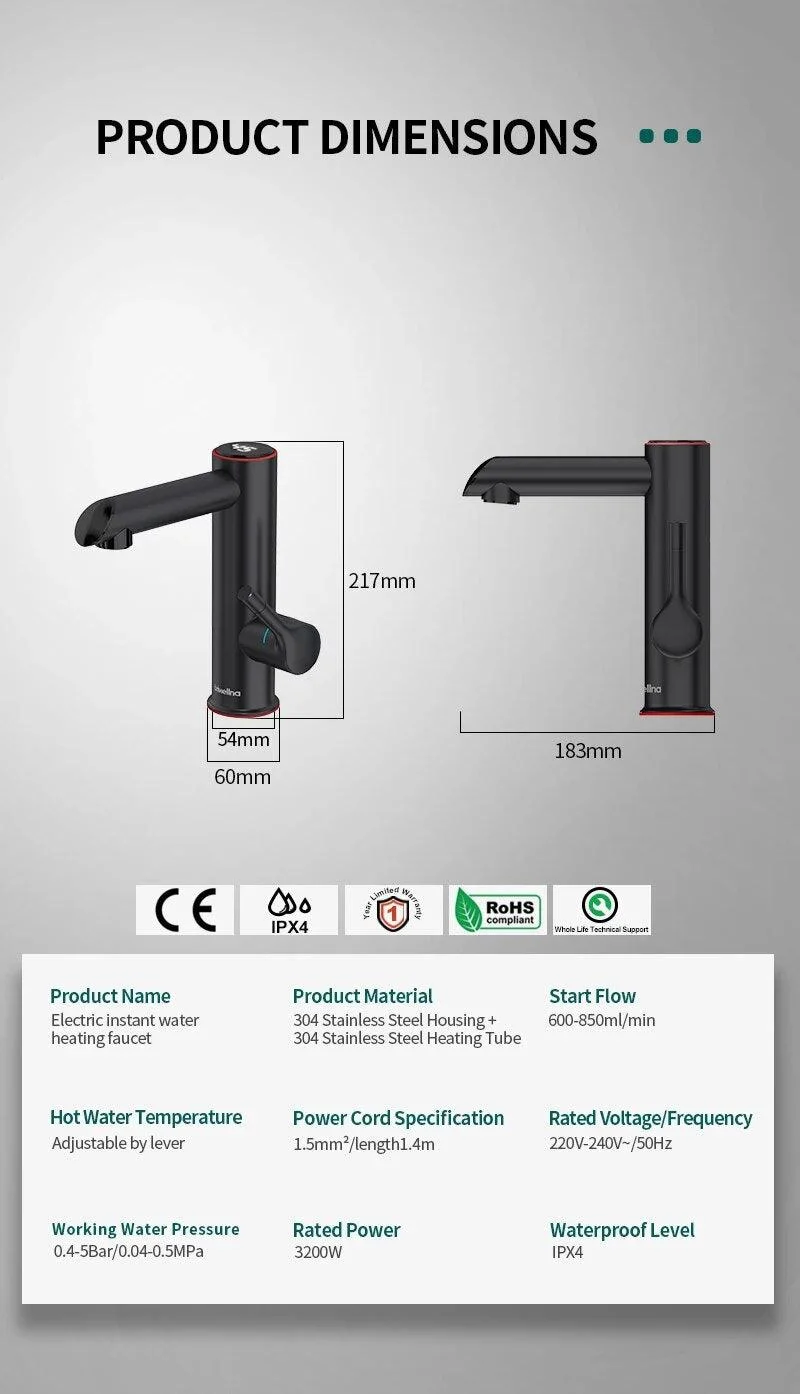 Electric Instant Heater Faucet Stainless Steel -  - #tag1#