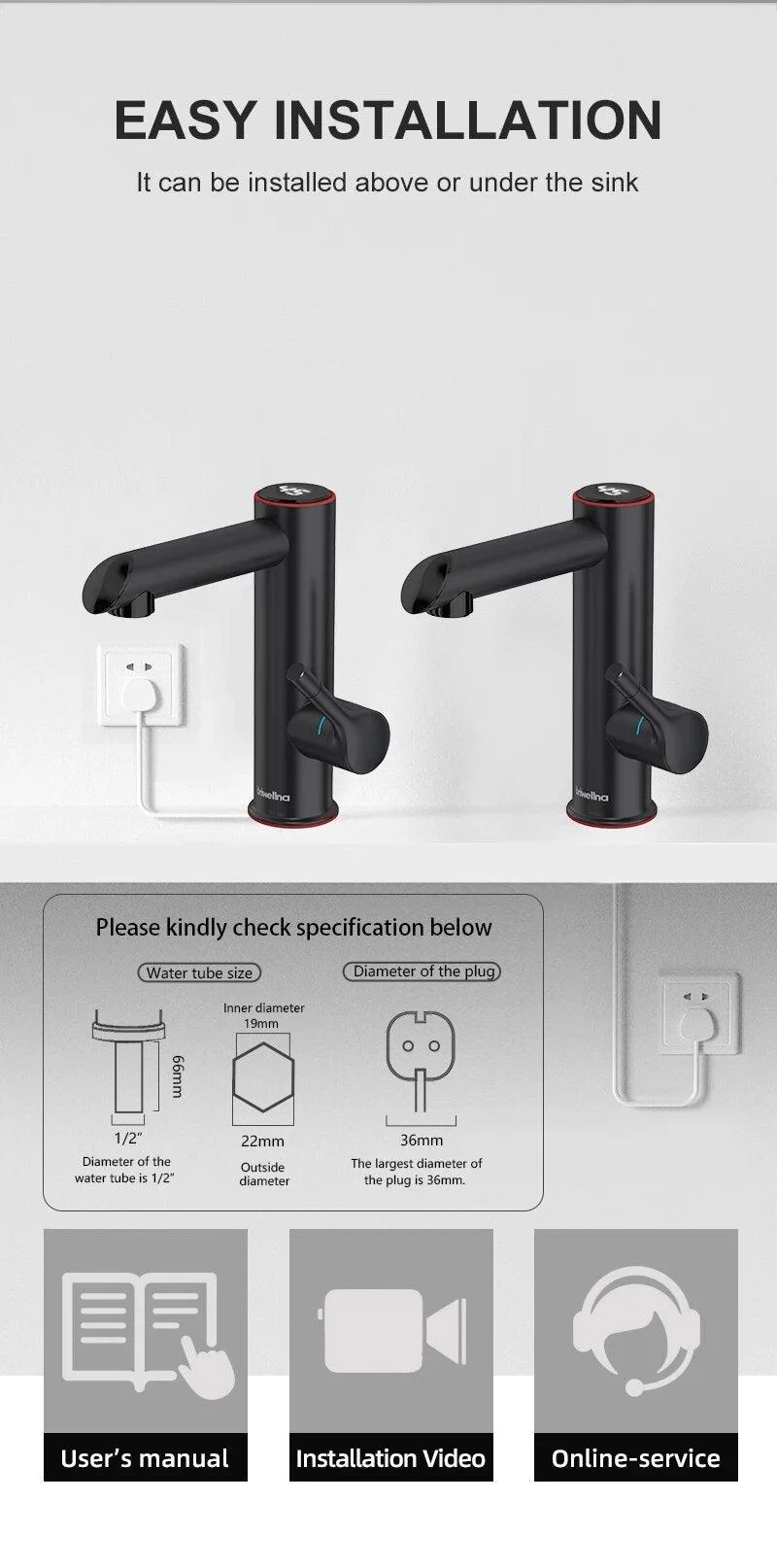 Electric Instant Heater Faucet Stainless Steel -  - #tag1#