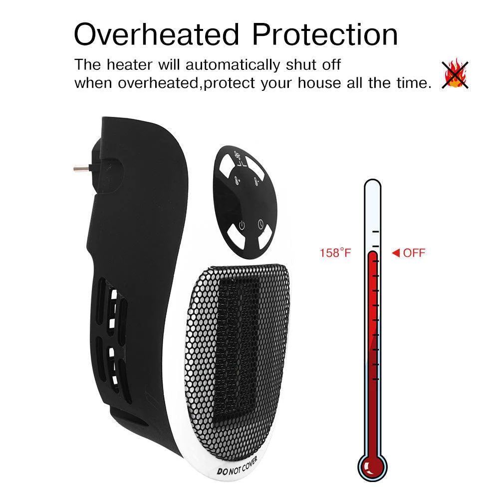 Electric Portable Space Fan Heater With Remote Control -  - #tag1#