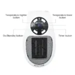 Electric Portable Space Fan Heater With Remote Control tag1