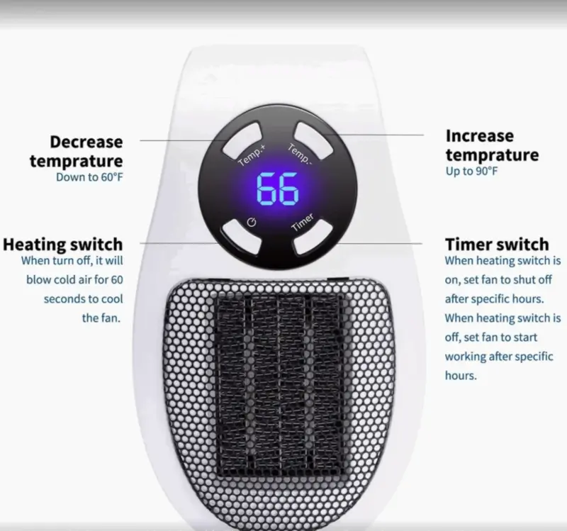 Electric Portable Space Fan Heater With Remote Control tag1