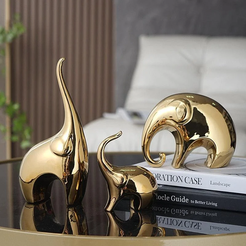 Electroplating Silver and Gold Elephant Sculputure -