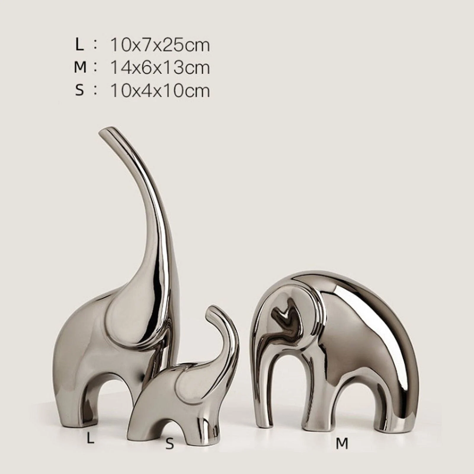 Electroplating Silver and Gold Elephant Sculputure -