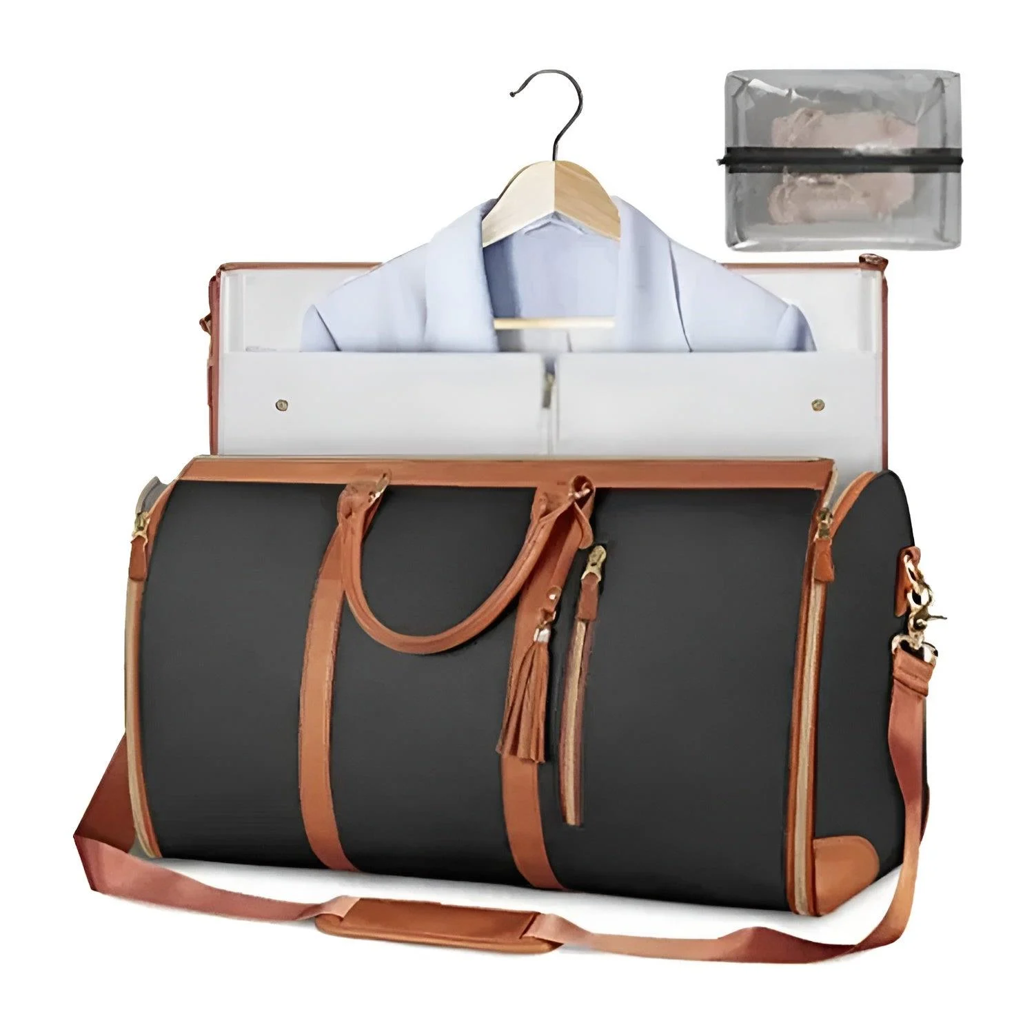 ElegaFold - Elegant Leather Dress Organizer, foldable Travel Bag -  - #tag1#