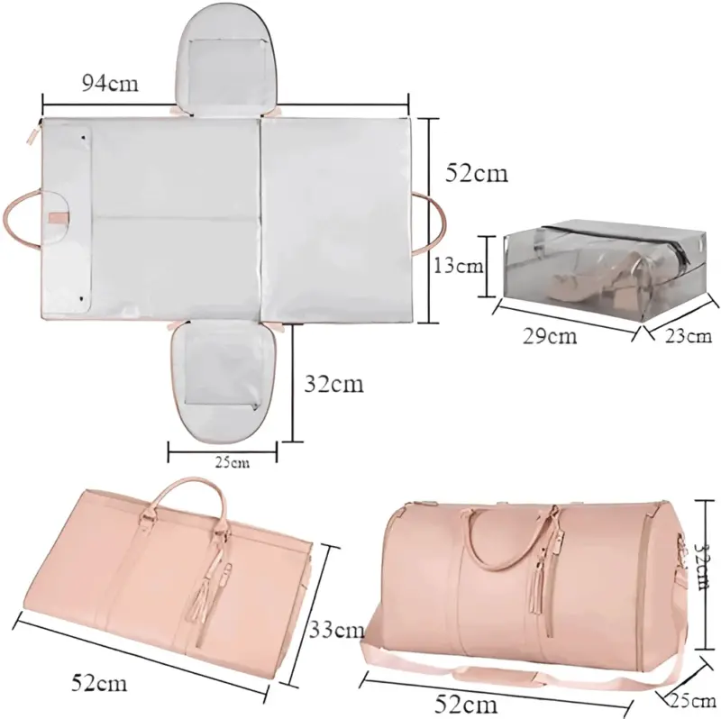 ElegaFold Elegant Leather Dress Organizer foldable Travel Bag tag1
