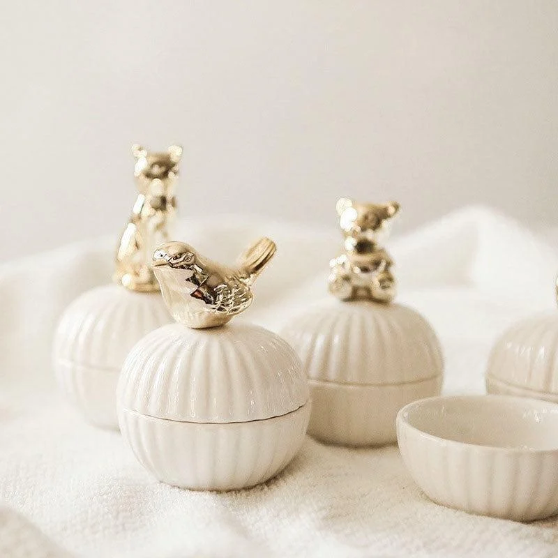 Elegance Animal Figurine Handle Jewelry Storage Jar -  - #tag1#