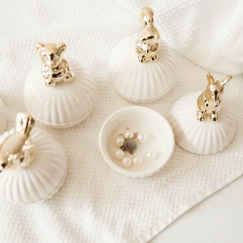 Elegance Animal Figurine Handle Jewelry Storage Jar -  - #tag1#