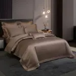Elegance Brown Duvet cover set made of Egyptian Cotton tag1