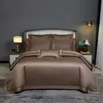 Elegance Brown Duvet cover set made of Egyptian Cotton tag1