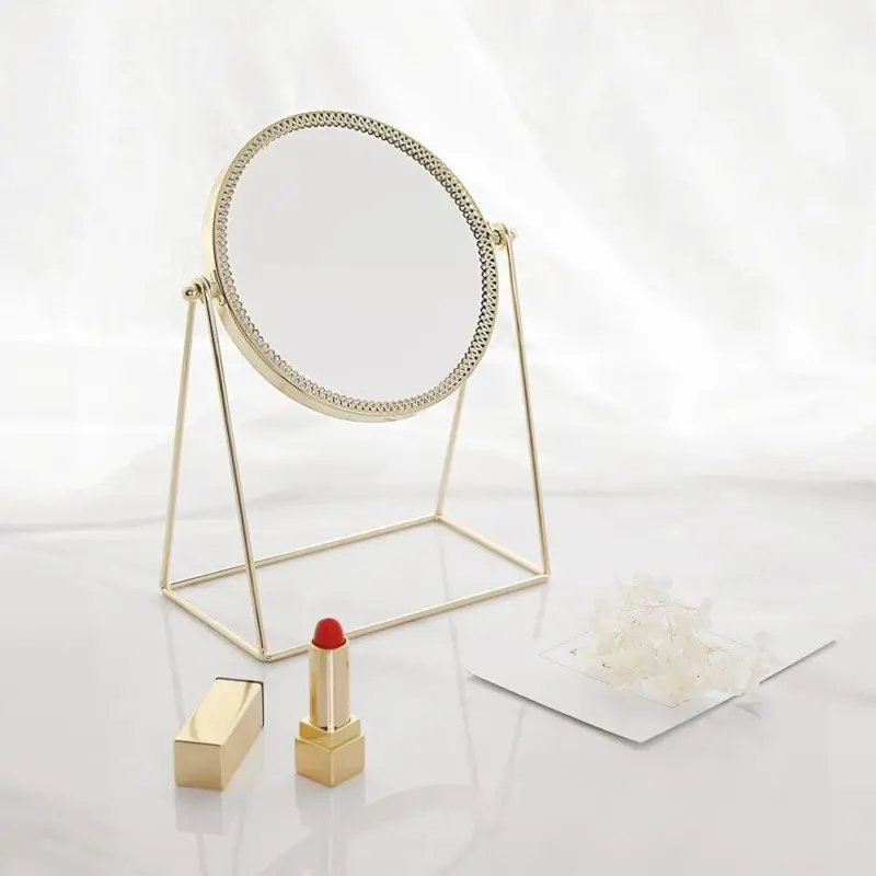 Elegance Gold Lace Round Mirror tag1