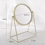 Elegance Gold Lace Round Mirror tag1