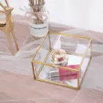 Elegance Gold Lining Glass Jewelry Box tag1