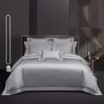 Elegance Silver Duvet Cover Set Made of Egyptian Cotton tag1