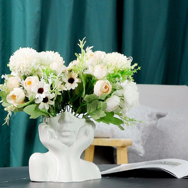 Elegance White Girl Figurine Ceramic Vase -  - #tag1#