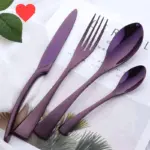 Elegance in Hues Luxurious 4 Piece Stainless Steel Cutlery Set