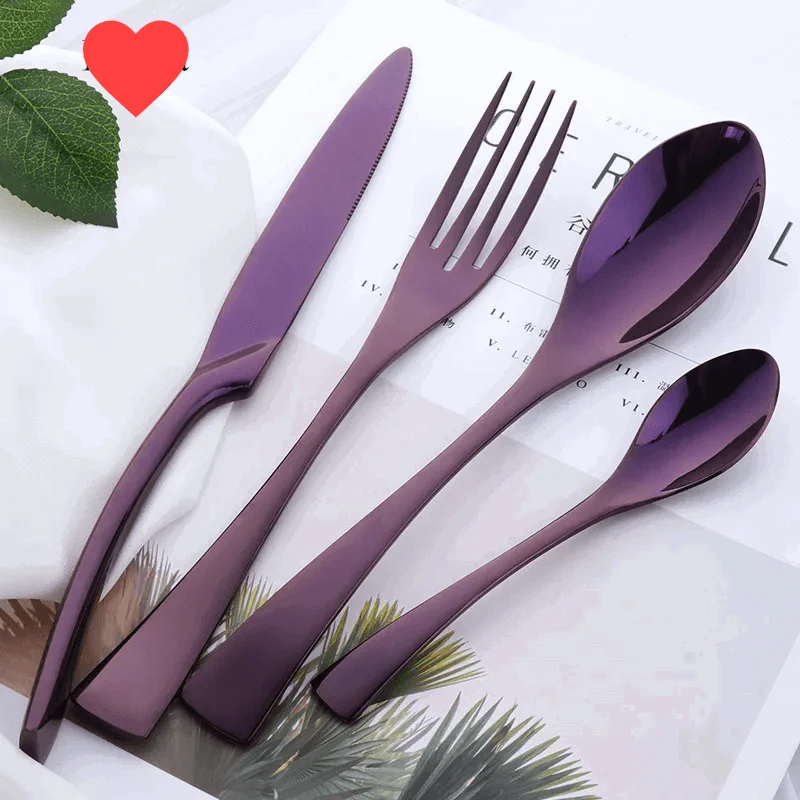 Elegance in Hues: Luxurious 4-Piece Stainless Steel Cutlery Set -