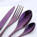 Elegance in Hues Luxurious 4 Piece Stainless Steel Cutlery Set