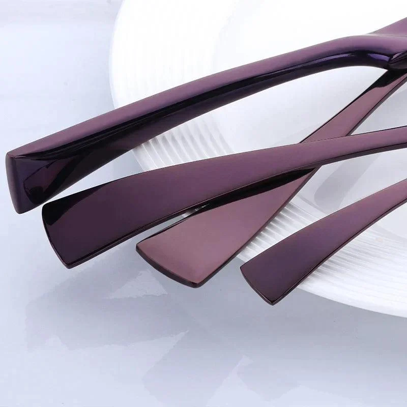Elegance in Hues: Luxurious 4-Piece Stainless Steel Cutlery Set -
