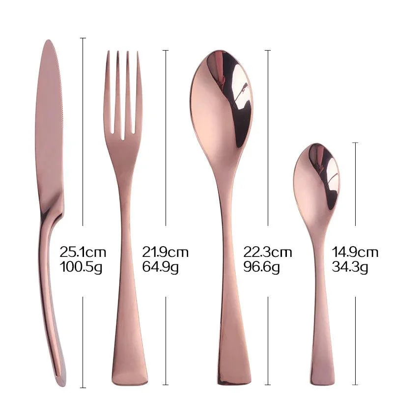 Elegance in Hues: Luxurious 4-Piece Stainless Steel Cutlery Set -