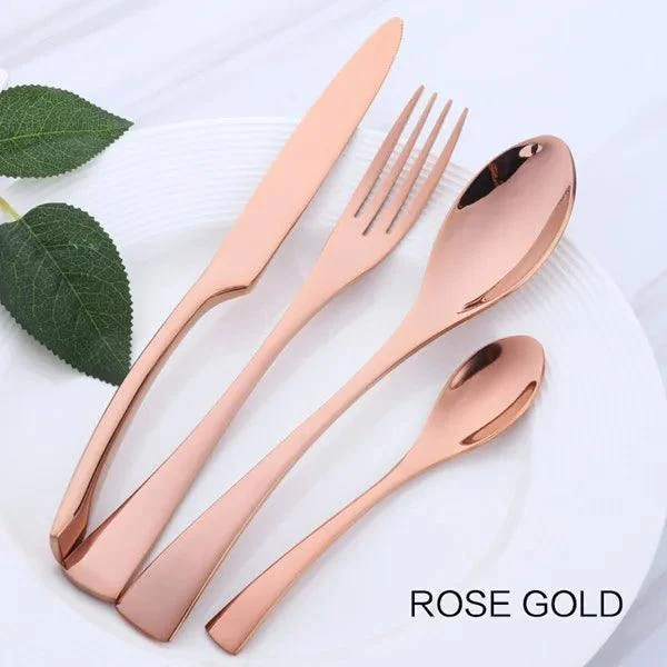 Elegance in Hues: Luxurious 4-Piece Stainless Steel Cutlery Set -