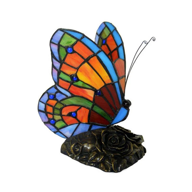 ElegantLight - Atmospheric Bedside Lamp with Butterfly Head and Rose Base -  - #tag1#