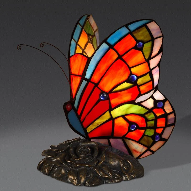 ElegantLight - Atmospheric Bedside Lamp with Butterfly Head and Rose Base -  - #tag1#
