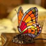 ElegantLight elegant table lamp with butterfly shade and rose base tag1