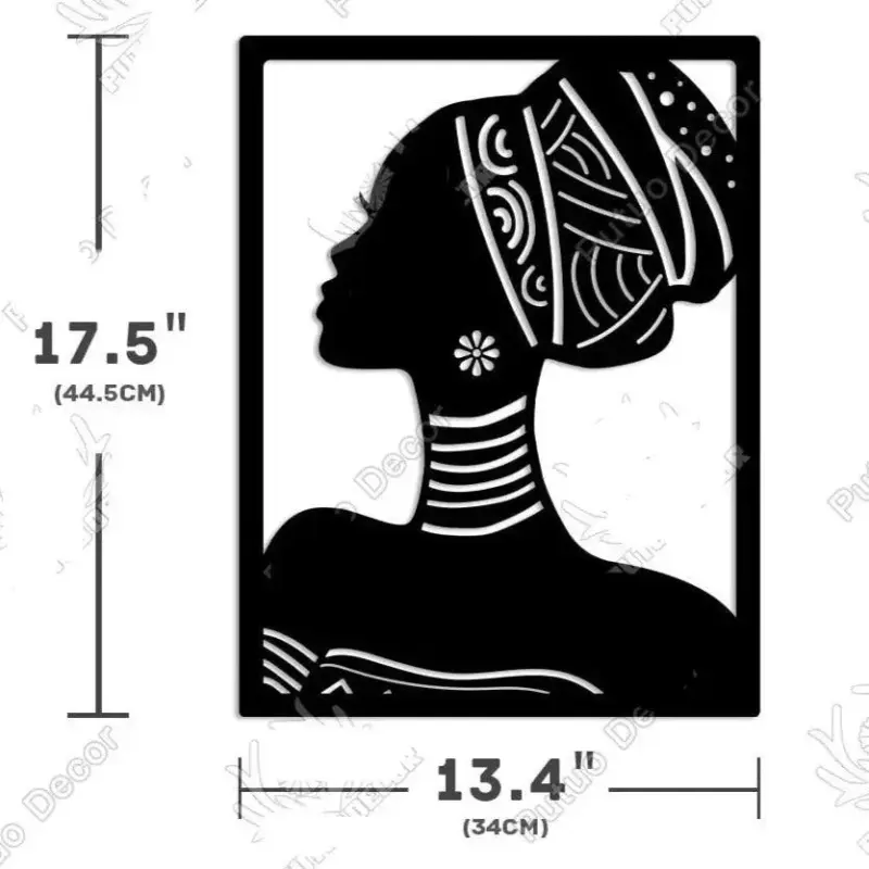 Elegant African Lady Wall Decor tag1
