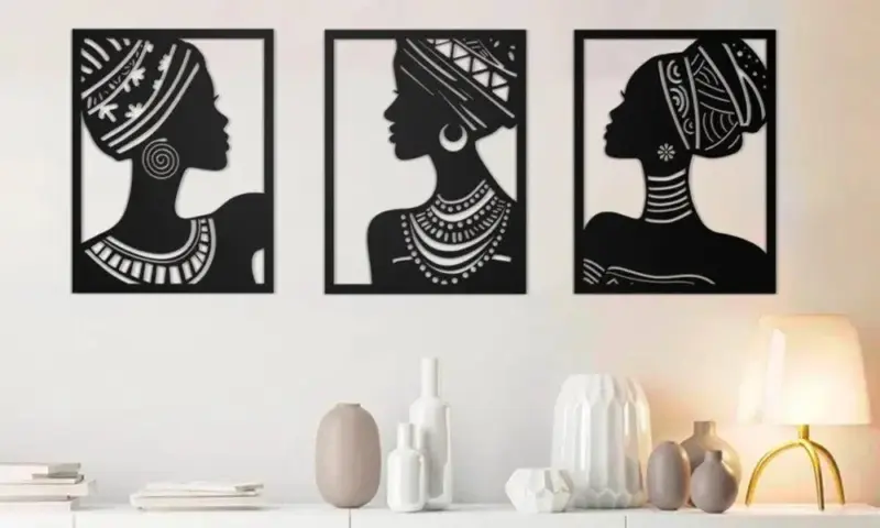 Elegant African Lady Wall Decor tag1