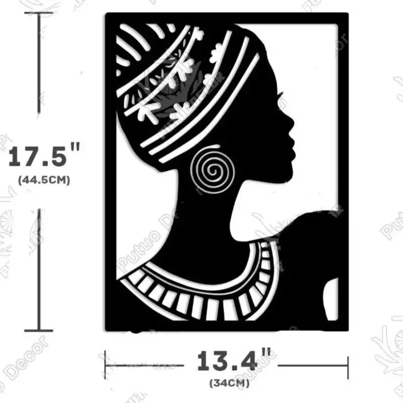 Elegant African Lady Wall Decor tag1