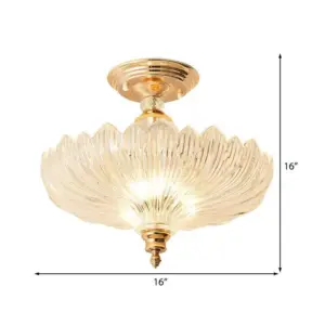 Elegant Black/Gold Ceiling Lamp with Crystals