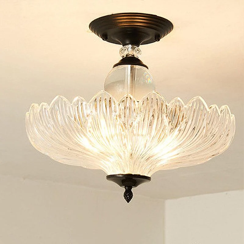 Elegant Black/Gold Ceiling Lamp with Crystals -  - #tag1#