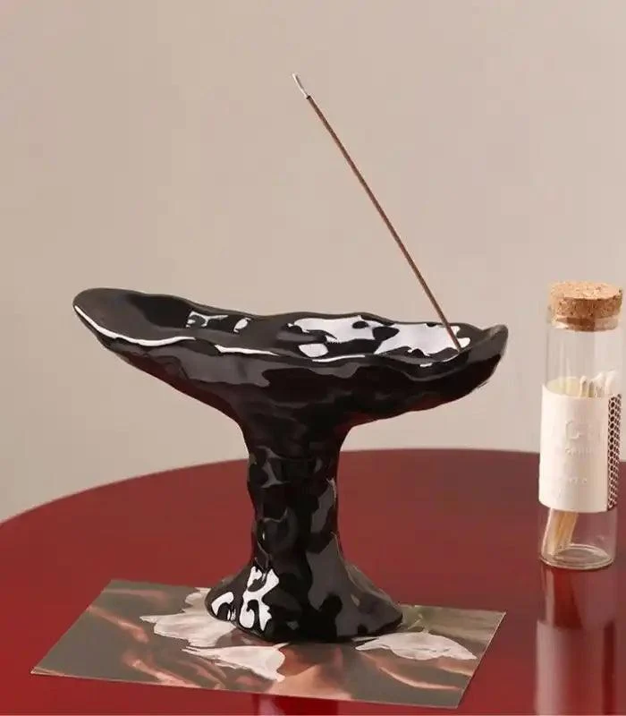 Elegant Ceramic Incense Burner - Available in Red, White, and Black (17.5 cm) -  - #tag1#