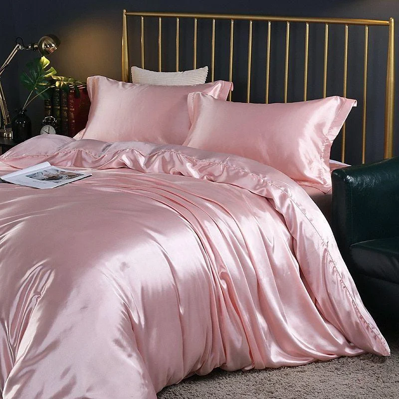 Elegant Comfort Set (4 pieces) satin/cotton bed linen - 2x pillowcase - sheet -  - #tag1#
