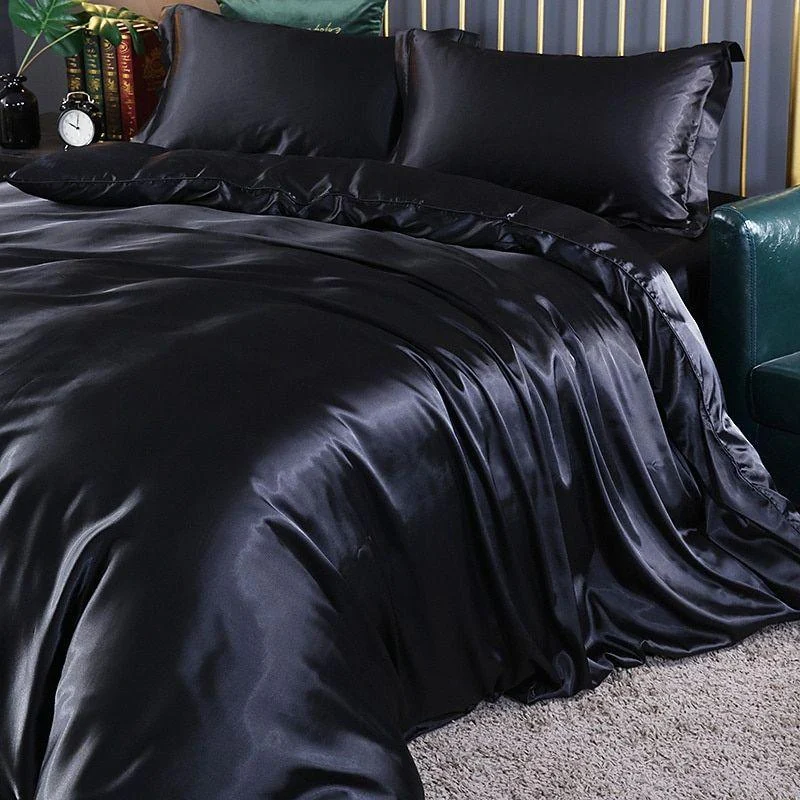 Elegant Comfort Set (4 pieces) satin/cotton bed linen - 2x pillowcase - sheet -  - #tag1#