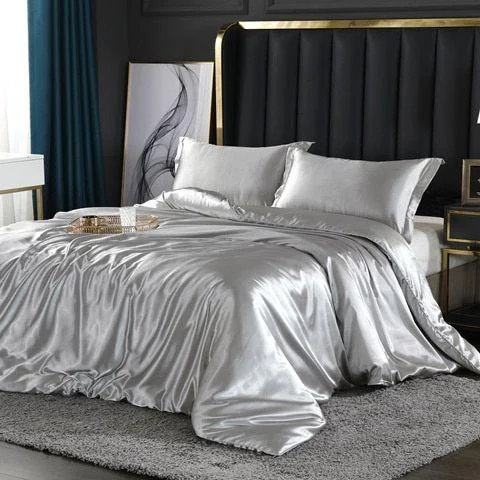 Elegant Comfort Set (4 pieces) satin/cotton bed linen - 2x pillowcase - sheet -  - #tag1#